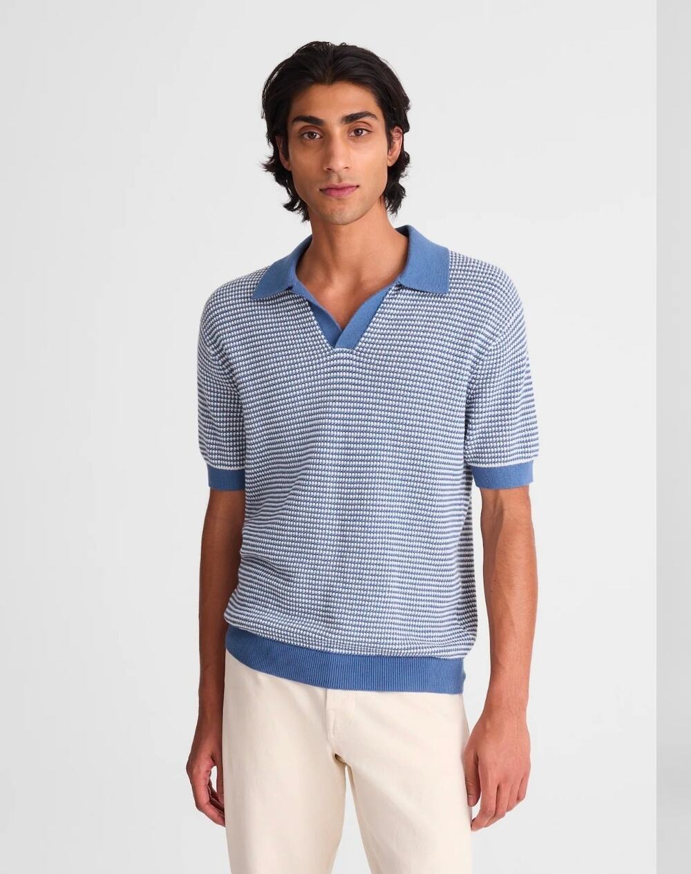 NWT Madewell Textured-Stitch Johnny-Collar Sweater Polo size small style NZ 229.